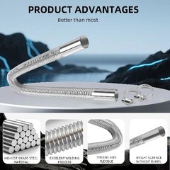1 inch Stainless Steel Exhaust Hose, 23.6″ Flexible Exhaust Size: 23.6in/60cm
