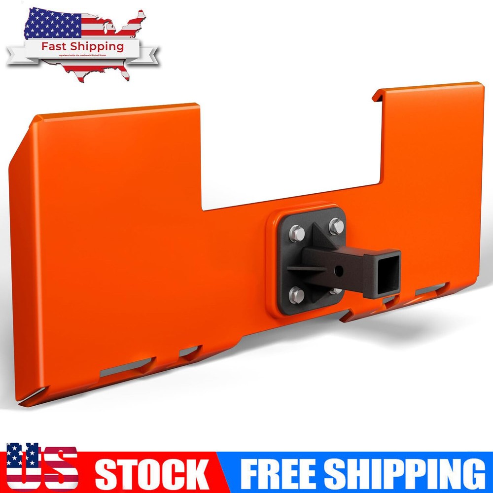 3/8″ Thick Skid Steer Mount Plate 3000LBS w/ 2″ Removable Trailer Hitch Receiver