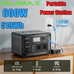 NEW 600W Lithium Battery Portable Power Station 519Wh for Camping RV Backup
