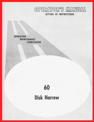 IH McCormick International 60 1pt 3pt Folding Tandem Disk Harrow Owner’s Manual