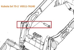 Kubota V0511-76140 Bucket Cylinder Loader Arm Pin SVL75 SVL75-2 New OEM