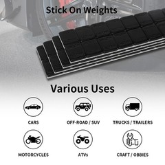 1/4oz, 0.25oz, Black, Adhesive Stick on Wheel Weights, EasyPeel Type,black