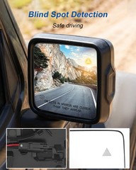 Heated Passenger Side Mirror Glass Blind Spot for Jeep Wrangler JL 2018