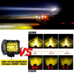 2Pcs 4″ LED Work Lights Amber Spot Pods OffRoad Truck ATV UTV Driving Fog Lamps