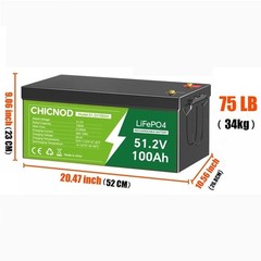 48V 100Ah LiFePO4 Lithium Battery Built-in 200A BMS 54.8V Battery For Golf Carts