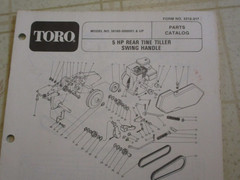 Toro 5 hp rear tine tiller 58160 Parts Catalog Manual