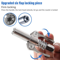 (2 Pack) Double Handle Lock Plier Oil Nozzle High Pressure Grease Gun Coupler+A