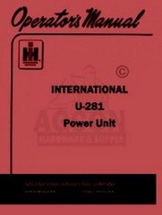 International U-281 Power Unit U281 Operators Manual IH