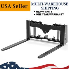 45″ 2500lbs Skid Steer Pallet Attachment Blades W/Receiver Hitch & Spear Sleeves