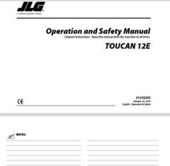 JLG Toucan 12E Boom Lift Service Repair Operators Parts Catalog Manual PDF USB
