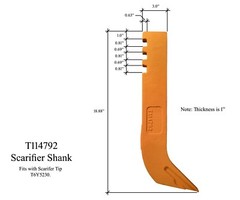 9 Scarifier Shanks & Tips, Fits Many John Deere Motor Graders- T114792, T6Y5230