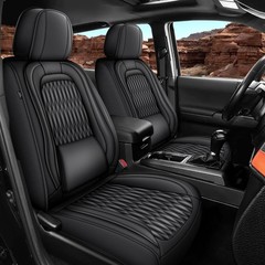 For Toyota Tacoma: 2005-2026 Truck Double Crew Cab Car Seat Covers Faux Leather