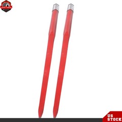 2-Pack Red Hay Bale Spear 49″ 4500 lbs Capacity Spike Fork For Loaders Tractors
