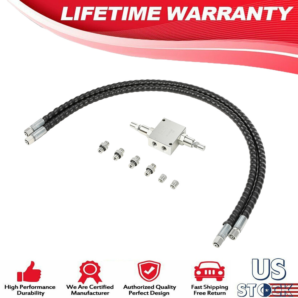 Mini Excavator Valve Kit Fully Assembled M14 Thread 1/4 inch Hydraulic Hose