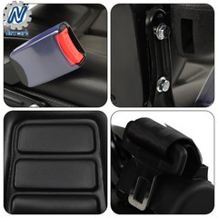 Black Forklift Seat PVC Tractor Seat W/ Armrests Seat Belt Seat Switch Universal