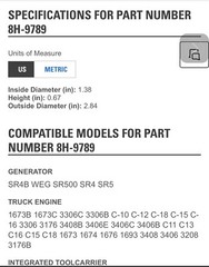 Caterpillar Cat 8H 9789 72MM OUTER DIAMETER BALL BEARING New In Box