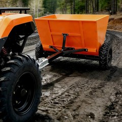 71Gal Towable Sand & Gravel Spreader 882lb Capacity ATV UTV|Towed 2″ Coupler 39″