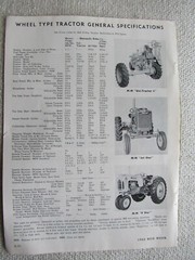 1960 Minneapolis Moline M5 GVI L Jet Star Tractor Specification Data Sheet 11×8″