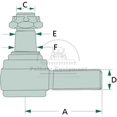 Ball Joint 182519M91 for AGCO Massey Ferguson A=157mm, C=3/4″ x 16mm