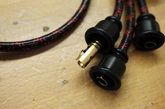 IH Farmall Cub Tractor Black & Red Cloth Covered Copper Core Spark Plug Wire Set