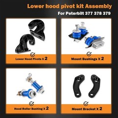 Lower Hood Pivot Kit & Hood Hinge Pivot Bolt Bushing Bracket Kit For Peterbilt
