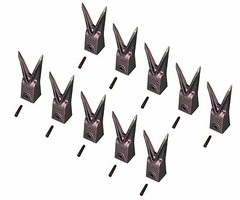 10 – Hensley Style Twin Tiger Rock Bucket Teeth w Roll Pins – X156WTL , P156
