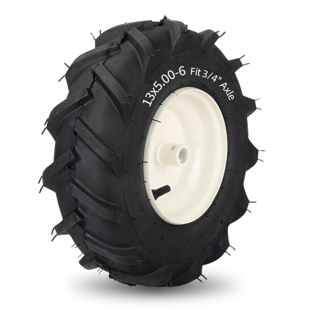 GICOOL 13×5.00-6″ Tiller Tire and Wheel, 【3/4″ 13×5.00-6 (3/4″ Alxe ), Gray
