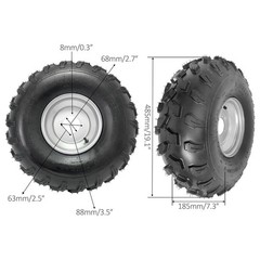 8 Inch Wheel 19×7-8 4 Lug 88mm Bolt ATV Go Kart Mower 4 Pack