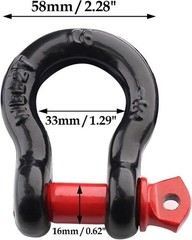 2Pcs 1/2 Inch D Ring Shackle, D Shackle Rugged 12 Ton (26,455 lbs) 1/2Inch