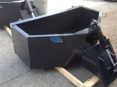 SKID STEER 1 YARD CONCRETE BUCKET – HOPPER – CEMENT BUCKET WITH 3′ CHUTE EXT
