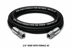 1/4″ 2 Wire 100R16 Hydraulic Hose Assembly JIC #4 Female Swivel Fitting PSI 5800