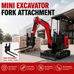 NEW Pallet Fork Attachment For 0.8-1.5 Ton Mini Excavator 25mm Pin Quick Attach