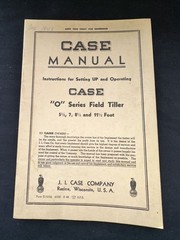 Original Case Model “O” Series Field Tiller Set Up and Operating Manual -D1576