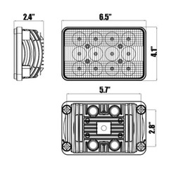 LED Work Lights Hi/Lo Beam For Case IH Combines 2144 2166 2188 2344 2366 2377