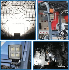 2PCS 4″ Square LED WORK LIGHT fit CAT Skid Steer 289D3 277D 289D 226D 249D 297D2
