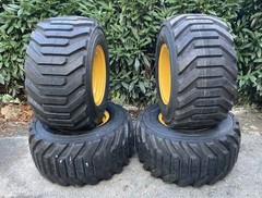 NEW HD 31X15.5-15 Hippo Skid Steer Tires on 9 lug Rims for Wheel Loader-8PLY