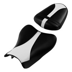 Motorcycle Two Piece Rider Passenger Seat Suzuki GSXR1000 2007-2008 Black White