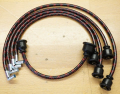IH McCormick Farmall Super C Tractor Black & Red Cloth Copper Spark Plug Wires