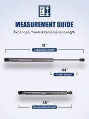 12 inch Gas Struts – 133N/30Lbs Universa Style: 30Lb/133NPattern Name: 12 Inch