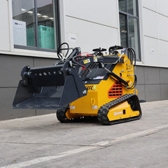 Mini Skid Steer Loader 24HP 4-in-1 Bucket 3-Stage Pump Hydraulic System Upgraded