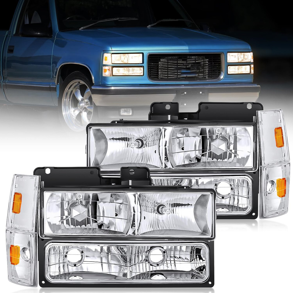 1988-1993 Chevy Silverado Suburban Tahoe GMC Sierra Yukon Headlights Assembly