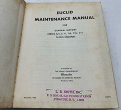 1965 Euclid GM Serie 3 4 6-71 71E 71N 71T Diesel Engine Maintenance Manual SKU Y