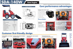 SDA-140W Ride-on Wheeled Mini Skid Steer Loader RATO Gas Engine 0.8Ton Seat-Type