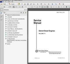 Detroit Diesel Series 71 Inline Service Manual Truck Diesel Engine Computer CD