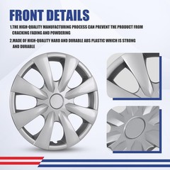 15 Inch Hubcaps Fit for 2009-2019 Corolla Set of 4 ABS PC Material Lacquer