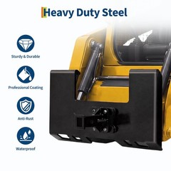 3/8″ Thick Skid Steer Mount Plate W/ 2″ Trailer Hitch Receiver Attachment