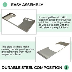 HD 3/8″ Quick Tach Attachment Mount Plate Skid steer Adapter For Bobcat