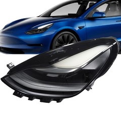 Headlight Assembly w/o ECU Tesla Model 3 Y 2021-2023 Black Driver Side 1514952