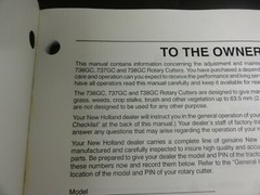 New Holland 736GC 737GC 738GC Rotary Cutters Operator’s Manual 84144050