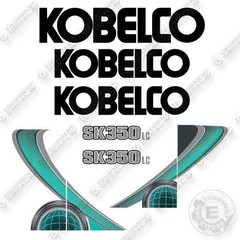 Fits Kobelco SK350LC-10 Decal Kit Excavator – AQUA- 7 YEAR OUTDOOR 3M VINYL!